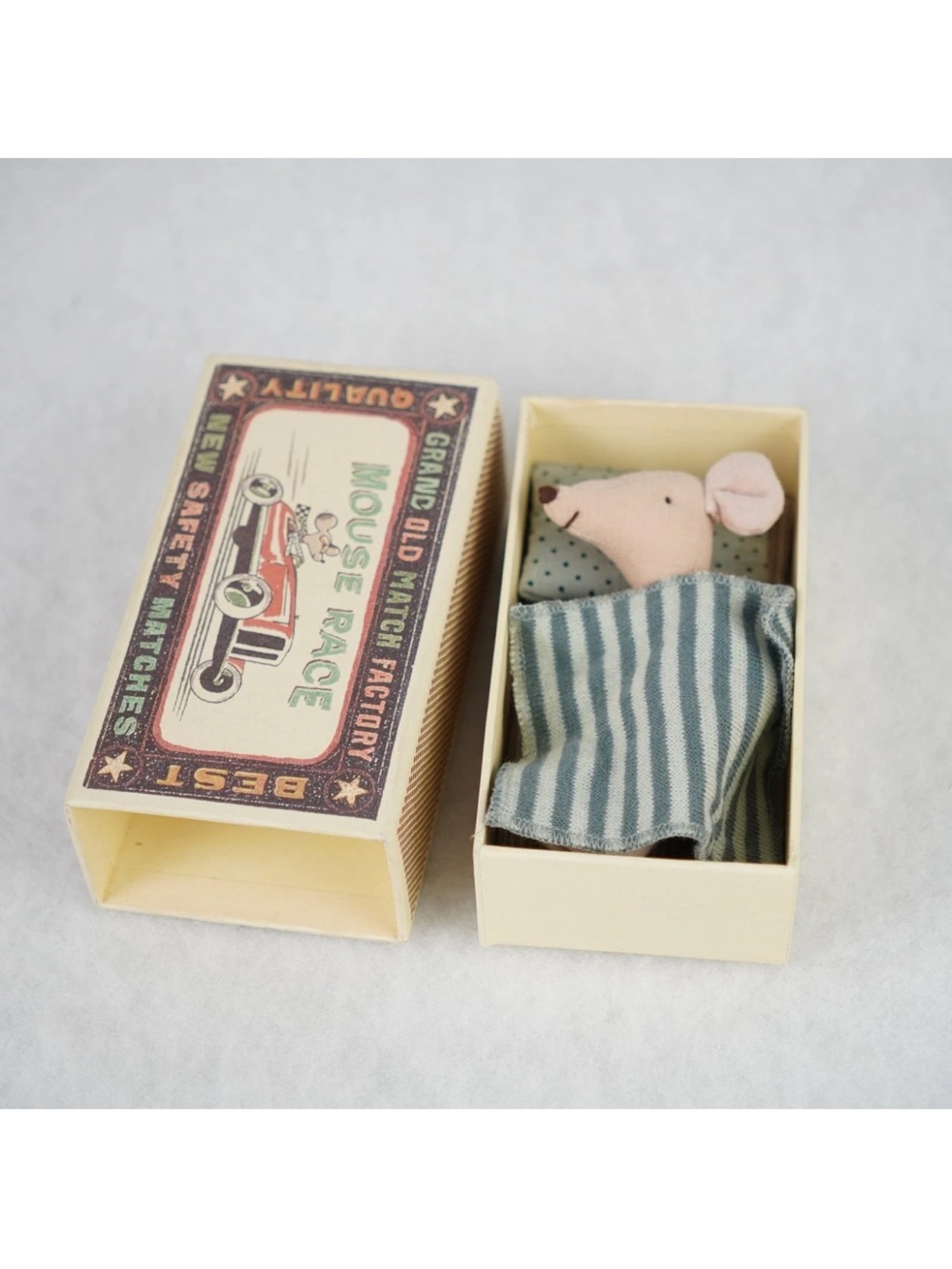Maileg Big Brother In Box Striped Shirt  With Original Box Mint Retired